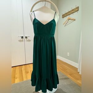 J. Crew Spaghetti Strap Jewel  Green Dress